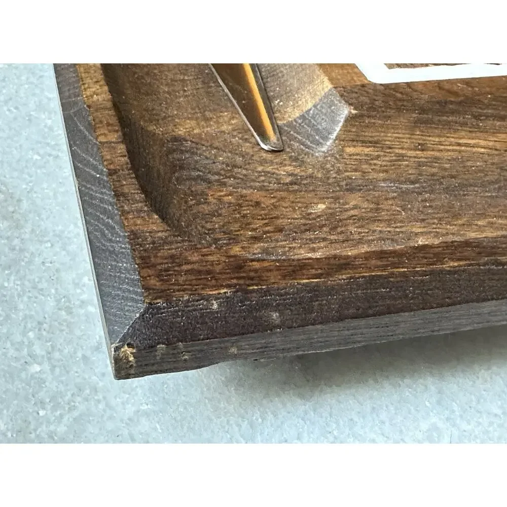 Vintage Fred Press Serving Platter Serv Wood Fruit Ceramic Cheese Board Tray